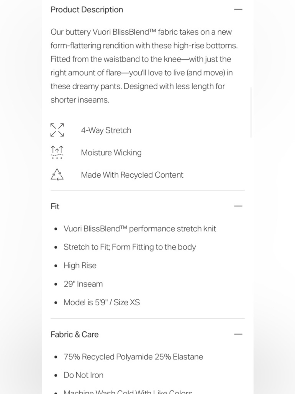 Vuori AllTheFeels™ Slim Flare Leggings in Black- Short - Picture 2 of 6